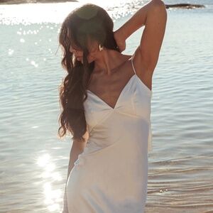 Selfie Leslie - Ciao Bella Tied Back Satin Maxi Dress in XS